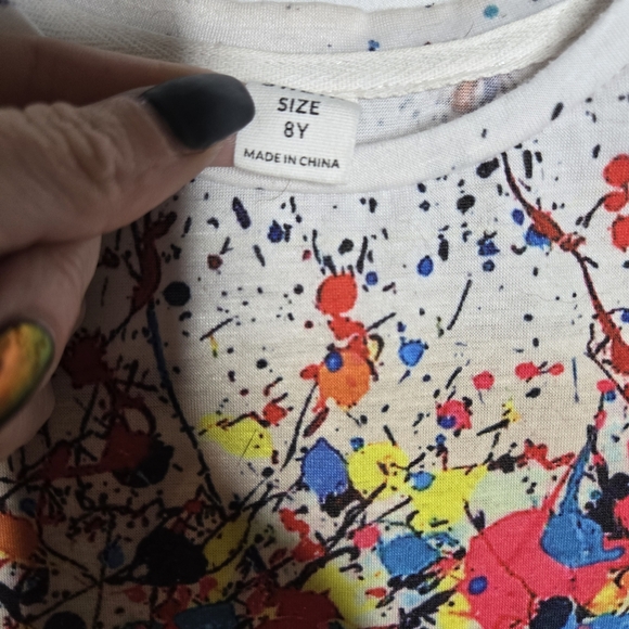 Mommy And Me Matching Paint Splatter Colorful Artsy Tees Adult Large And Kids 8Y - Picture 2 of 4